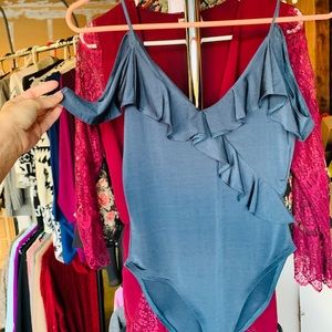 Dark navy silky bodysuit